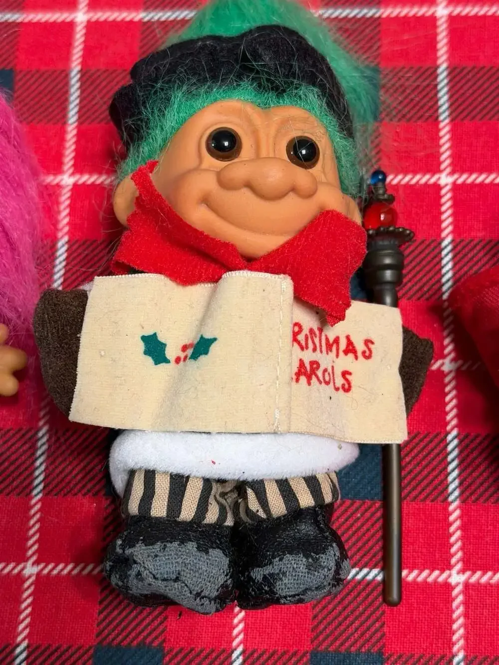 Vintage Troll Doll Collection Set of 5 Including Christmas Caroler and Wizard